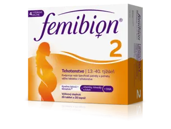 Femibion 2 Tehotenstvo tbl 28 + cps 28 (kys. listová + vitamíny, minerály + DHA) 1x56 ks