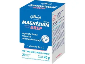 VITAR Magnézium 400 mg + vitamíny B6 a C, 20 vrecúšok, príchuť GREP