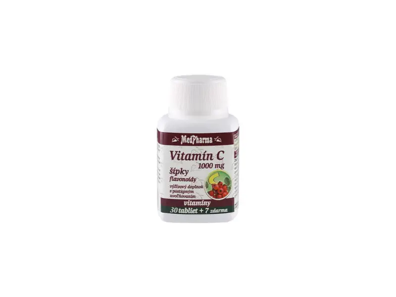 MedPharma VITAMÍN C 1000 mg so šípkami tbl (s postupným uvoľňovaním) 30+7 zadarmo