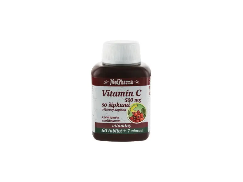 MedPharma VITAMÍN C 500MG so šípkami tbl (s postupným uvoľňovaním) 60+7 zadarmo