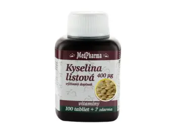 MedPharma KYSELINA LISTOVÁ 400 mcg tbl 100+7 zadarmo