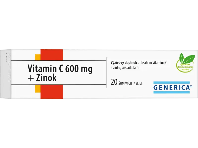 GENERICA Vitamin C 600 + zinok eff. tbl. 20