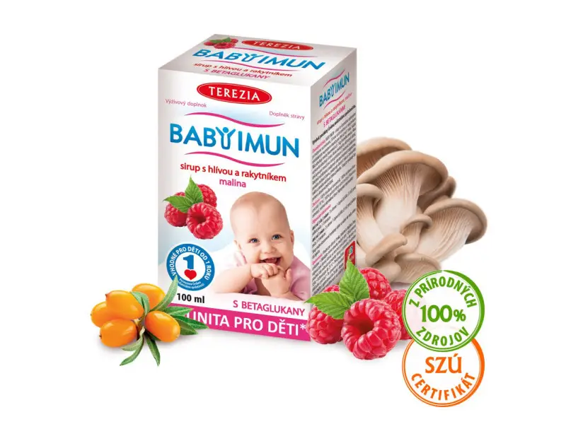 TEREZIA BABY IMUN sirup s hlivou a rakytníkom - malina 100 ml