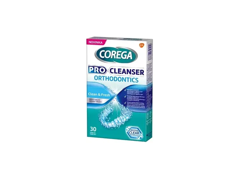 COREGA PRO CLEANSER ORTHODONTICS antibakteriálne čistiace tablety 1x30 ks