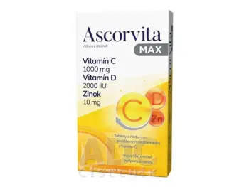 ASCORVITA MAX tbl vitamín C, D a zinok 30 ks