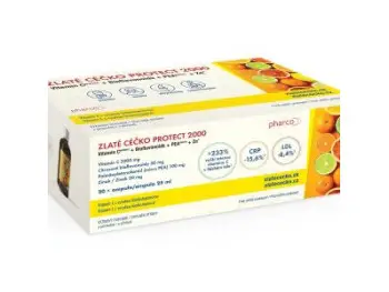 ZLATÉ CÉČKO PROTECT 2000 ampulky (vitamín C + bioflavonoidy + PEA + zinok) s príchuťou 20x25 ml (500 ml)