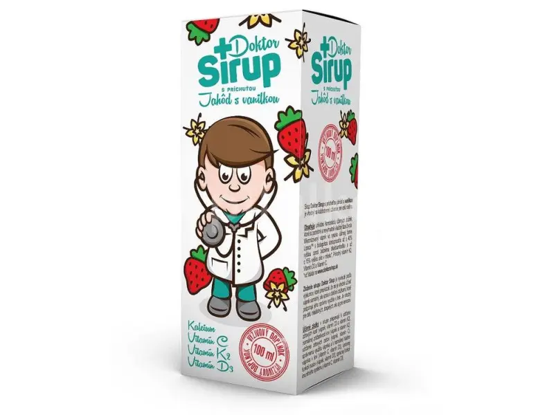 Doktor Sirup kalciový sirup s príchuťou Jahôd s vanilkou 1x100 ml