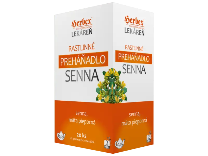 HERBEX Lekáreň Rastlinné PREHÁŇADLO SENNA bylinná zmes (senna a mäta) čaj 20x2 g