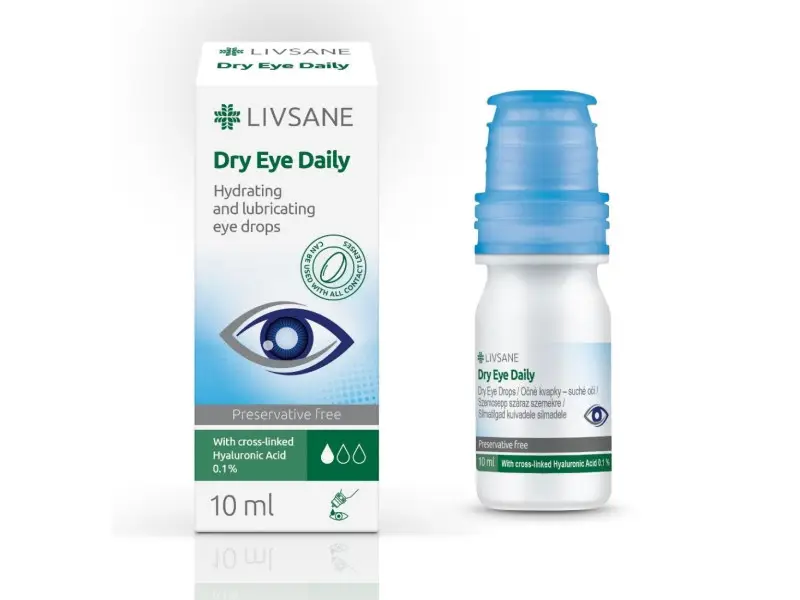 LIVSANE Očné kvapky - suché oči bez konzervantov, s 0,1% HA, 1x10 ml