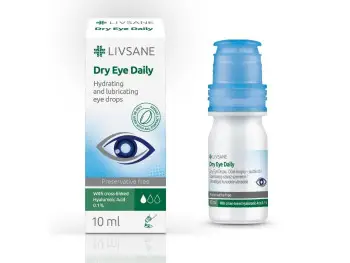 LIVSANE Očné kvapky - suché oči bez konzervantov, s 0,1% HA, 1x10 ml