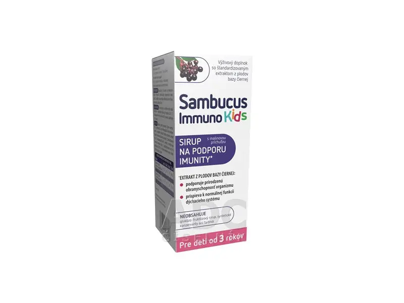 Sambucus Immuno Kids sirup, malinová príchuť 1x120 ml