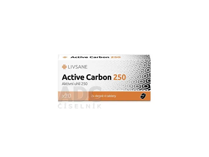 LIVSANE Active Carbon 250 tbl 1x20 ks