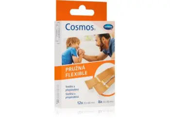 COSMOS Pružná náplasť na rany elastická textilná, 2 veľ.(2cmx6cm) (2cmx8cm) 1x20 ks