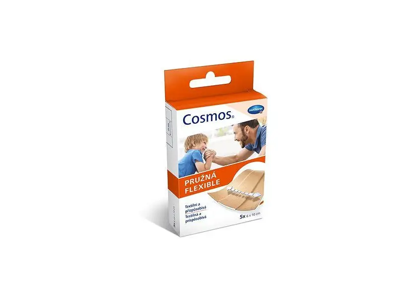 COSMOS Pružná náplasť na rany elastická textilná (6x10 cm) 1x5 ks