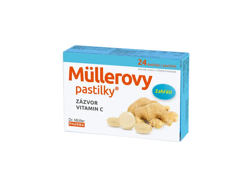  Müllerove pastilky so zázvorom a vitamínom C 24 tbl