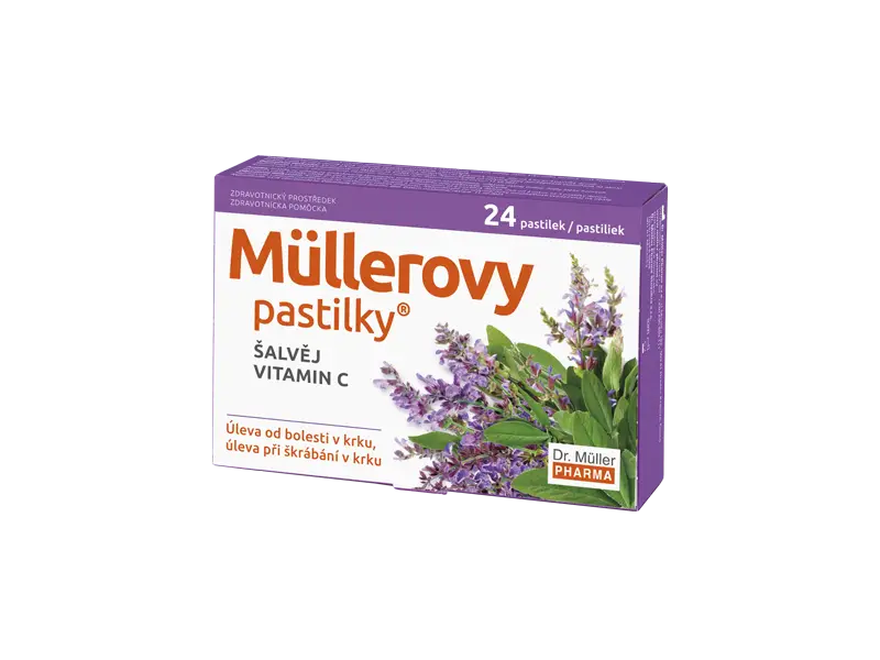  Müllerove pastilky so šalviou a vitamínom C 