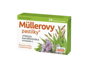  Müllerove pastilky so skorocelom, materinou dúškou a vitamínom C 24 tbl