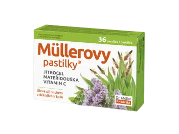 Müllerove pastilky so skorocelom, materinou dúškou a vitamínom C 36tbl