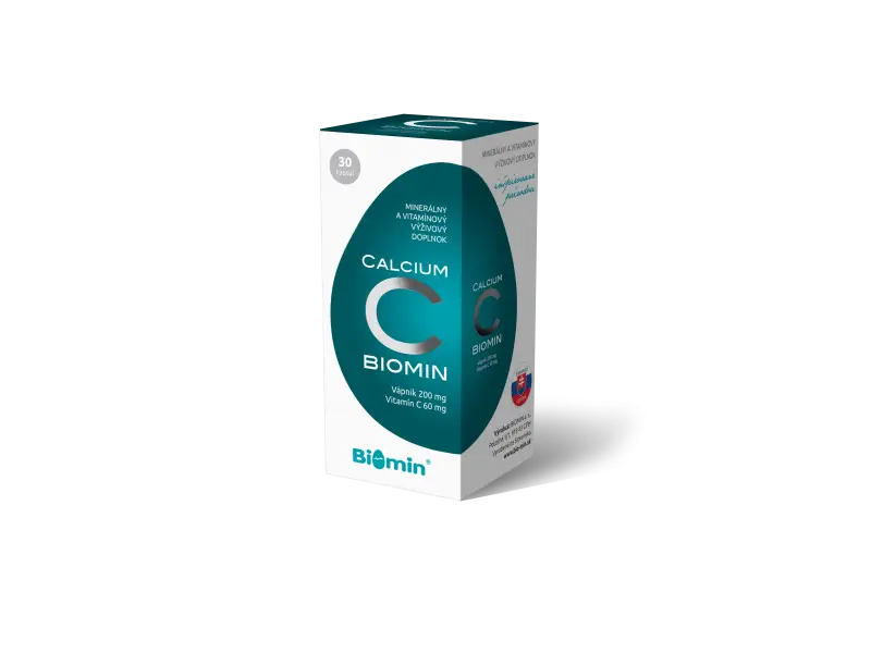 BIOMIN CALCIUM PRÍRODNÉ S VITAMÍNOM C 30 CPS 