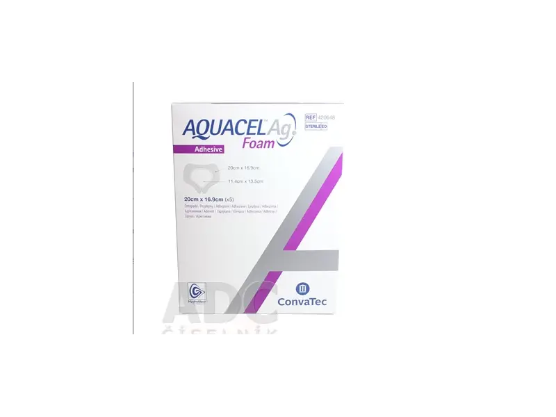 AQUACEL Ag Foam adhezívne penové krytie 16,9x20 cm 5 ks