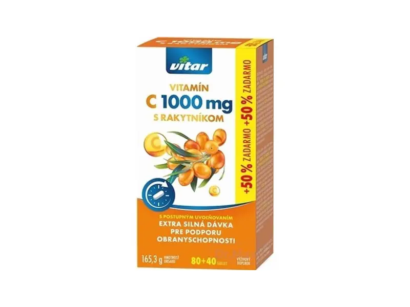 REVITAL PREMIUM VITAMÍN C 1000 mg s rakytníkom 80+40 ks