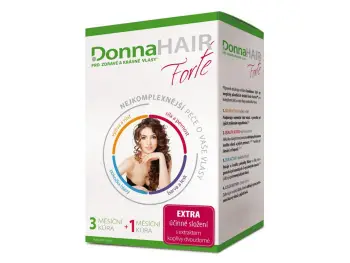 DonnaHAIR Forte 4 mesačná kúra cps 90 ks (3 mesačná kúra) + (1 mesačná kúra) zadarmo