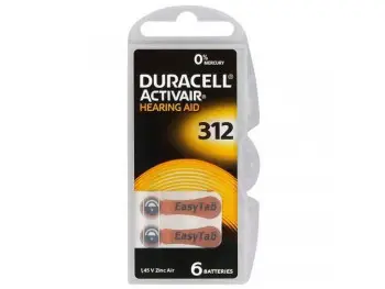 Batérie Duracell Activair 312 do načúvacích prístrojov 6 ks