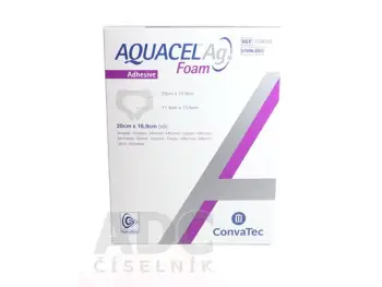 AQUACEL Ag Foam adhezívne penové krytie 14x19,8 cm 5 ks