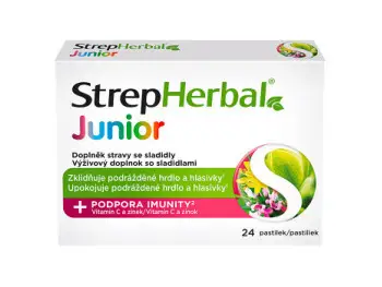 StrepHerbal Junior pastilky s vitamínom C a zinkom 1x24 ks