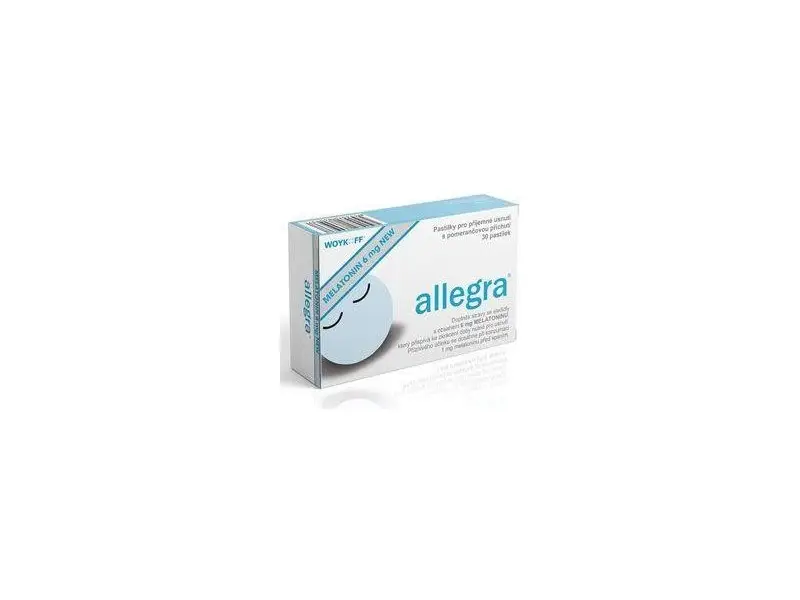 allegra MELATONÍN 6 mg pastilky s pomarančovou príchuťou  30 ks