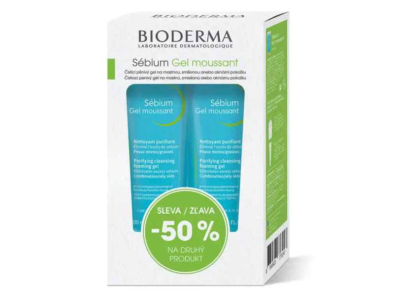 Bioderma SEBIUM Gél moussant DUOPACK 1+1 (200ml+200ml)