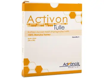 ACTIVON TULLE krytie gázové 3-vrstvové 10x10 cm 1x5 ks