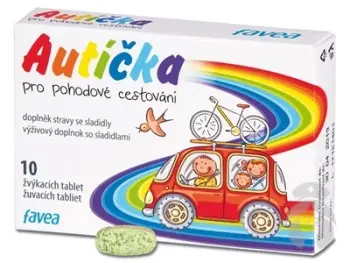 FAVEA AUTÍČKA pre pohodlné cestovanie žuvacie tablety 10 ks