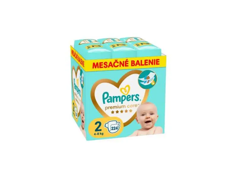 PAMPERS PREMIUM CARE 2 detské plienky   4-8 kg  224 ks