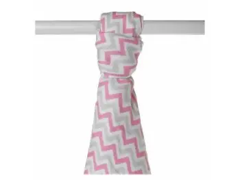 XKKO BMB Bambusová osuška Scandinavian Baby Pink Chevron, 90x100, 1ks