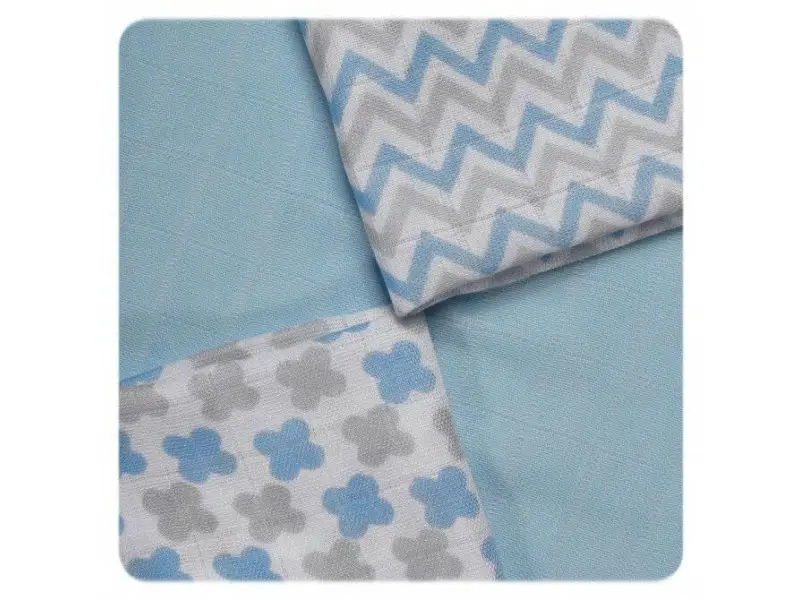 XKKO Bambusové obrúsky 30x30  Scandinavian Baby Blue MIX (9ks)