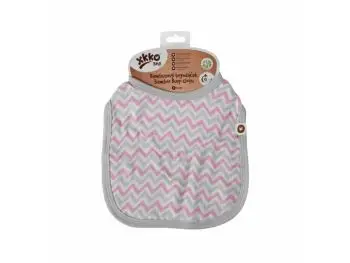 XKKO Bambusový podbradník Scandinavian Baby Pink Chevron