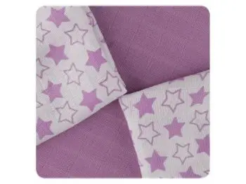 XKKO Bambusové obrúsky 30x30 - Little Stars Lilac Mix (9ks)