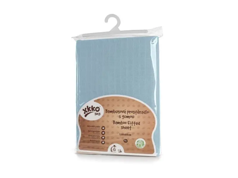 XKKO BMB Plachta s gumou do postieľky 120x60, Baby Blue