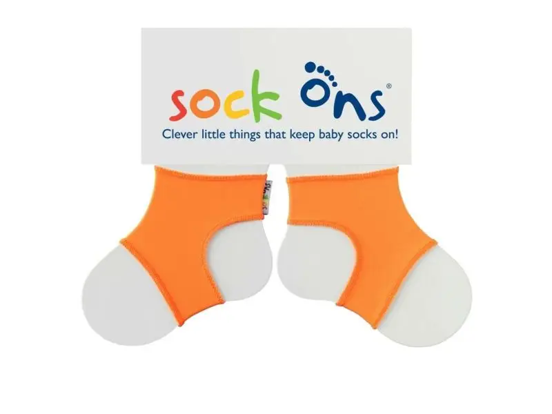 Sock Ons Návleky ne detské ponožky, Bright Orange - Veľkosť 0-6m