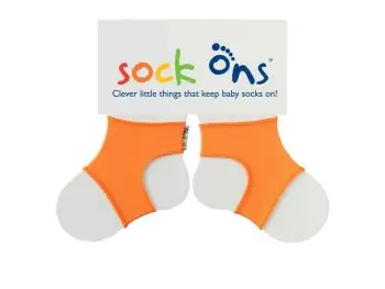 Sock Ons Návleky ne detské ponožky, Bright Orange - Veľkosť 0-6m