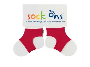 Sock Ons Návleky ne detské ponožky, Bright Red - Veľkosť 0-6m