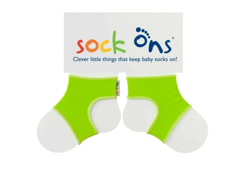 Sock Ons Návleky ne detské ponožky, Bright Lime - Veľkosť 0-6m