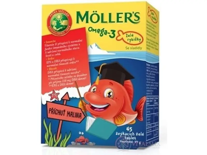 MOLLER´S Omega 3 Želé rybičky  45 ks