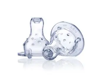 Nuby Silikónový cumlík na fľašu štandard, masážny, nekvapkajúci, samoregulačný 2 ks, 0+m