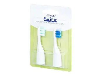 VITAMMY SMILE náhradné násady na detské zubné kefky Smile, 2ks, modrá/zelená