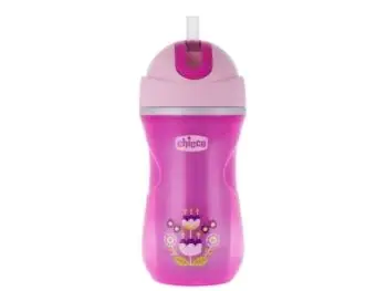 Chicco Termo fľaša netečúca so slamkou od 14m, 266ml, ružová alebo fialová