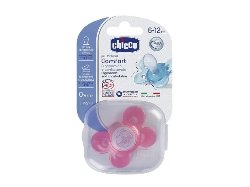 Chicco PHYSIO COMFORT silikónový cumlík, ružový, 6m+