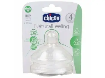 Chicco Natural Feeling náhradný cumlík na dojčenskú fľašu 4m+, 2ks