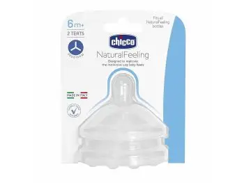 Chicco Natural Feeling náhradný cumlík na dojčenskú fľašu 6m+, 2ks